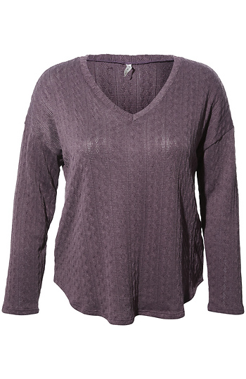 Textured Long Sleeve Top Slide 1
