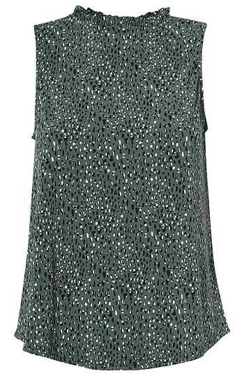 Ruffled Mock Neck Tank Slide 1