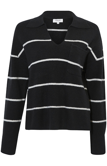 Striped Sweater with Pocket Slide 1