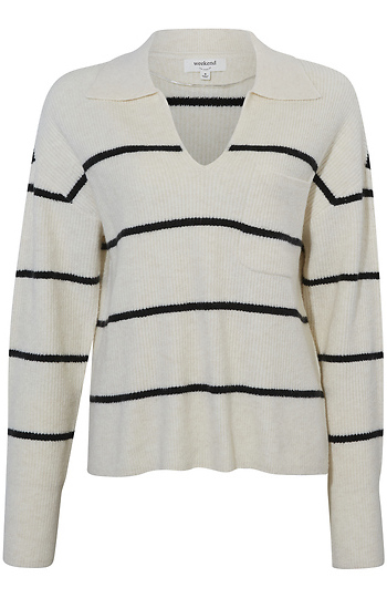 Striped Sweater with Pocket Slide 1