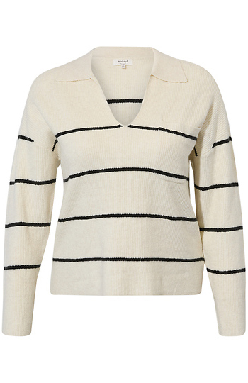 Striped Sweater with Pocket Slide 1