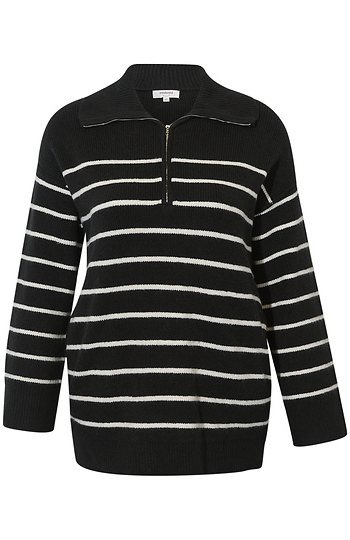 Half Zip Striped Sweater Slide 1