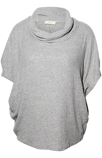 Cowl Neck 3/4 Sleeve Brushed Top Slide 1