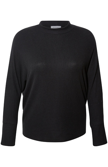 Mock Neck Brushed Ribbed Top Slide 1