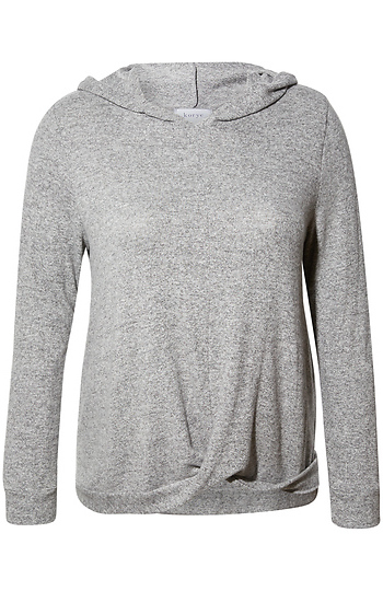 Brushed Tie Front Pullover Slide 1
