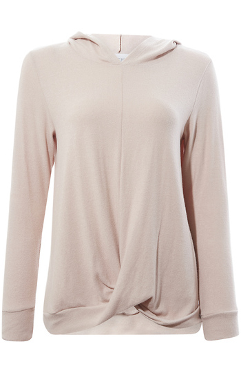 Brushed Tie Front Pullover Slide 1