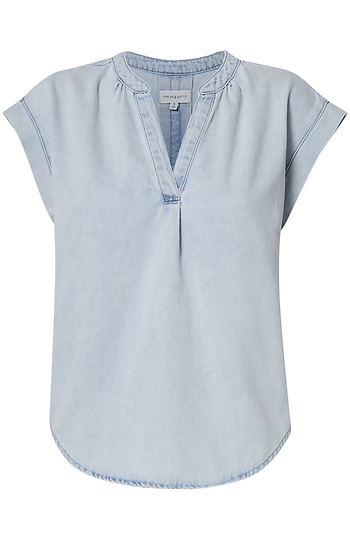 V-Neck Denim Top Slide 1
