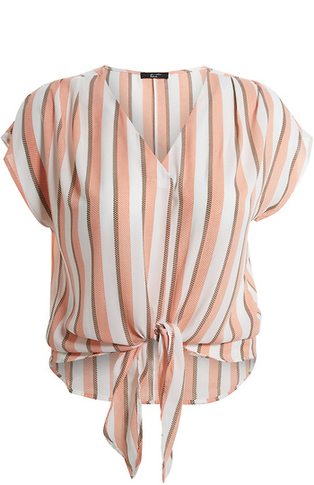 Stripe Short Sleeve Top Slide 1