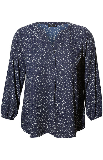 Long Sleeve Split Neck Top Slide 1