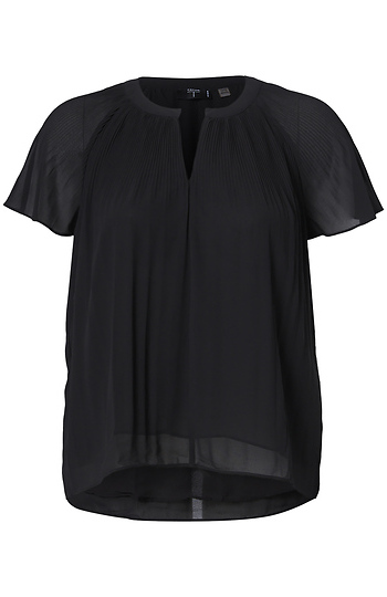 Short Raglan Sleeve Pleated Blouse Slide 1