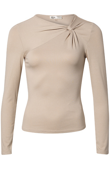 Twist Neck Long Sleeve Top Slide 1