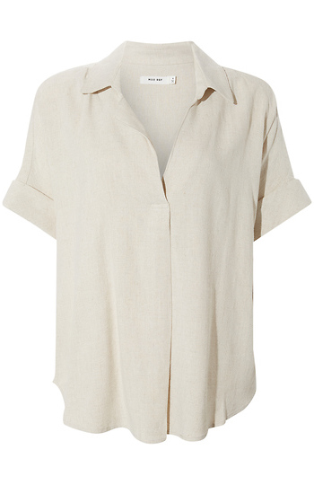 Short Sleeve Collared Top Slide 1