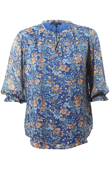 Split Neck Floral Top Slide 1