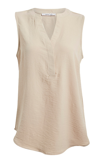 Split Neck Sleeveless Top Slide 1