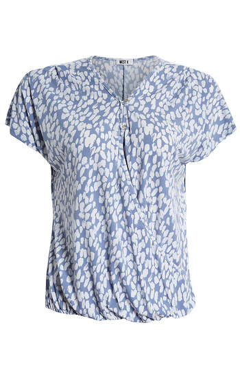 Printed Surplice Top Slide 1
