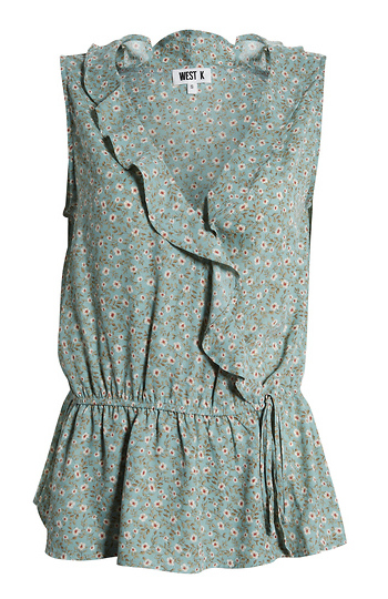 Floral Print Surplice Top Slide 1