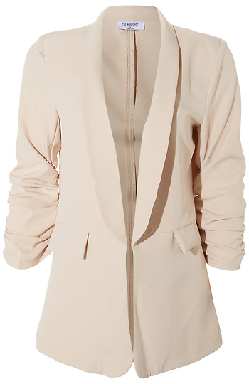 Ruched Half Sleeve Blazer Slide 1