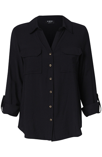 Long Sleeve Button Up Top Slide 1