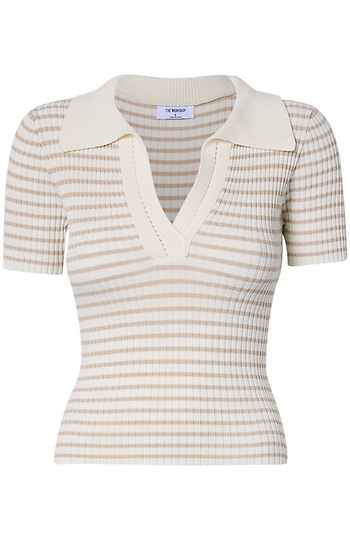 V-Neck Striped Top Slide 1