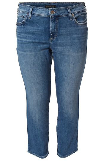 Silver Straight Crop Jean Slide 1