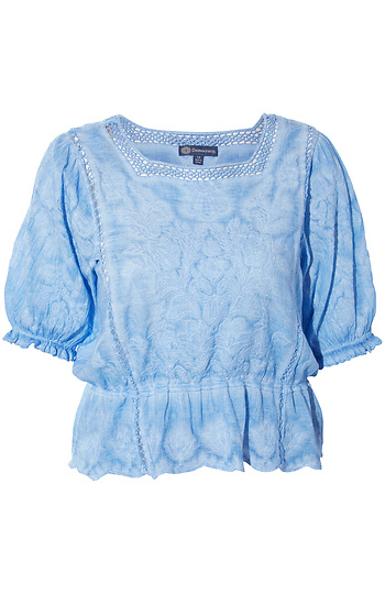 Democracy Puff Sleeve Square Neck Top Slide 1