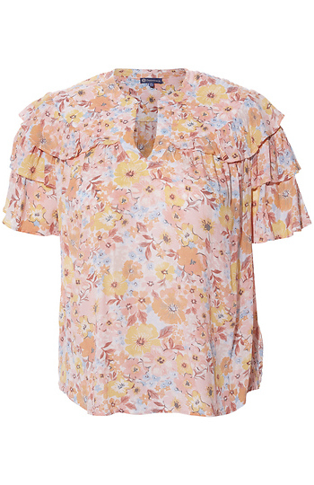 Democracy Flutter Sleeve Floral Top Slide 1