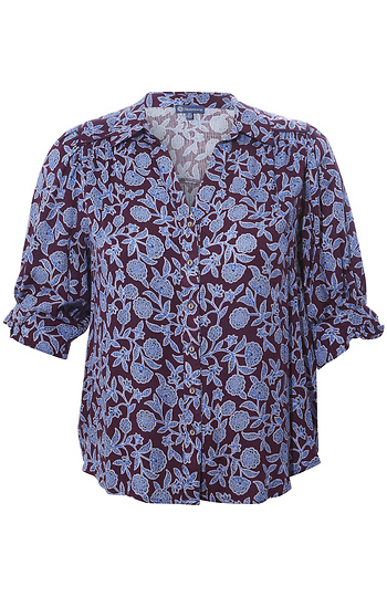 Democracy Floral Button Down Top Slide 1
