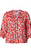 Democracy Printed V-Neck Blouson Sleeve Top Thumb 1