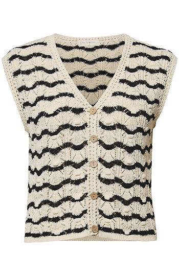 Striped V-Neck Knit Slide 1