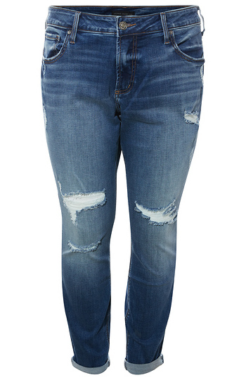 Silver Jeans Co. High Rise Distressed Slim Boyfriend Jean Slide 1