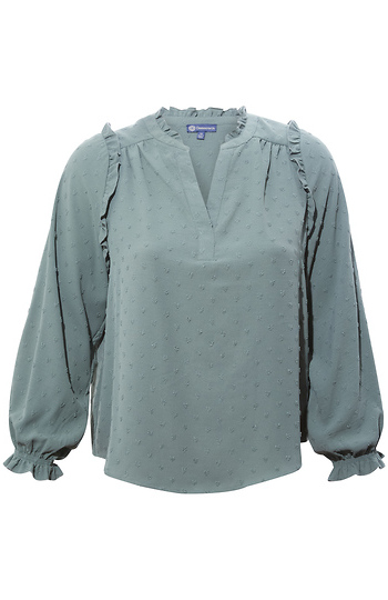 Democracy Swiss Dot Ruffle Blouse Slide 1
