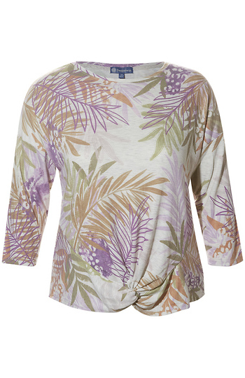 Democracy 3/4 Sleeve Scoop Neck Top Slide 1