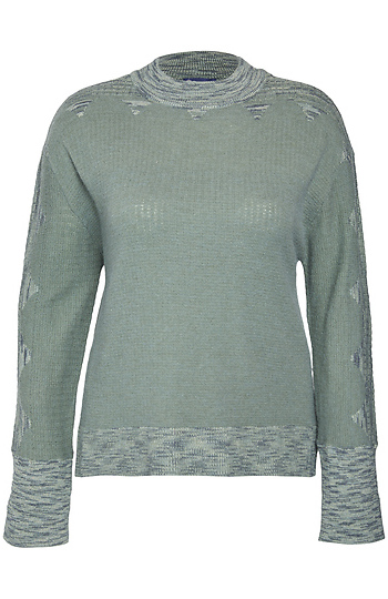 Democracy Printed Mock Neck Sweater Slide 1