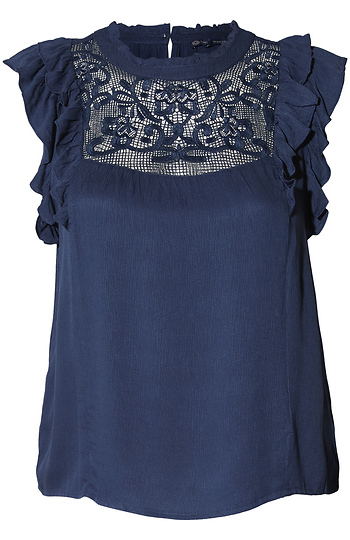 Democracy Double Ruffle Short Sleeve Top Slide 1