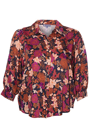 Democracy 3/4 Sleeve Floral Blouse Slide 1