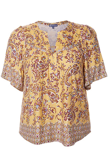 Democracy Split Neck Printed Top Slide 1