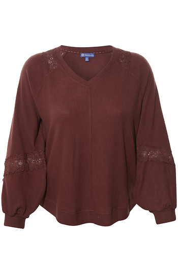 Democracy Lace Long Sleeve Top Slide 1