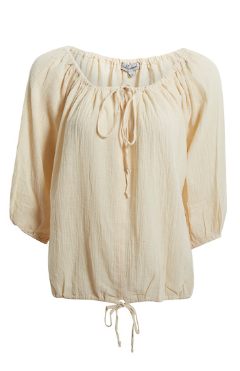 Drawstring Tie Blouse Slide 1