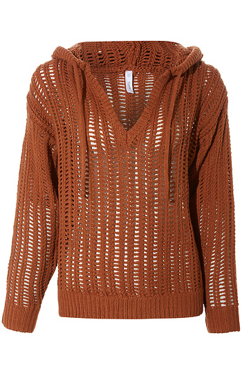 Hooded Crochet Sweater Slide 1