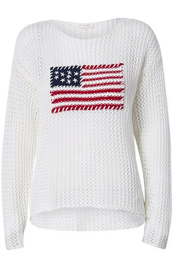 American Flag Crochet Pullover Slide 1