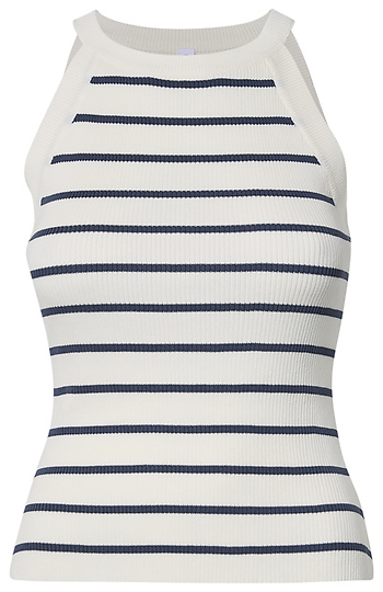 High Neck Striped Tank Slide 1