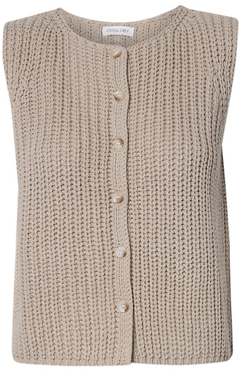 Button Front Knit Vest Slide 1