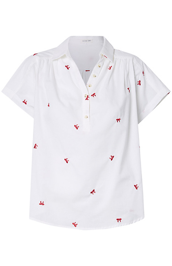 Embroidered Bow Blouse Slide 1