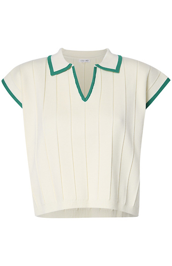 Contrast Tipped Polo Top Slide 1
