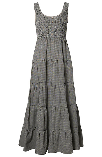 Gingham Printed Midi Dress Slide 1