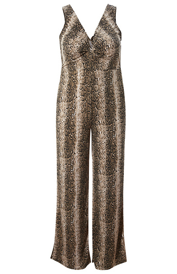 Animal Print Front Knot Jumpsuit Slide 1