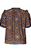 Democracy Border Print Short Pleated Sleeve Top Thumb 2