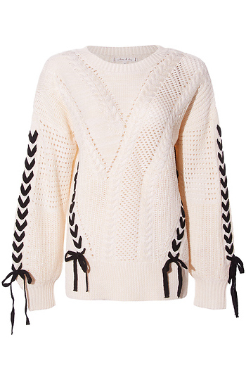 Ribbon Tie Sweater Slide 1