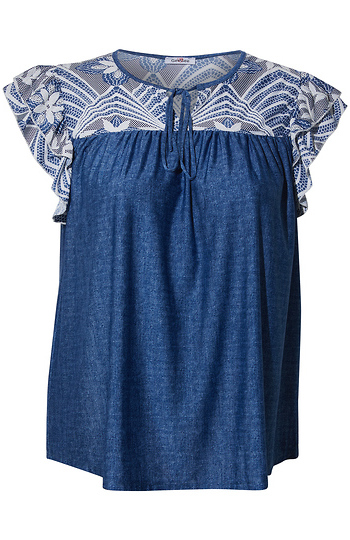 Embroidered Short Sleeve Top Slide 1