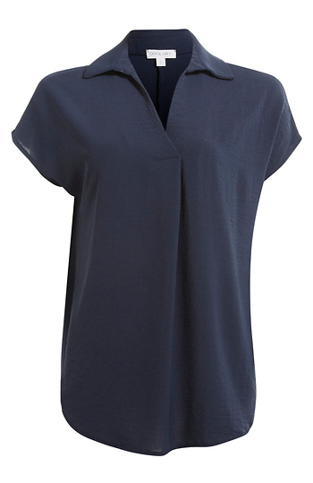 Collared Front Pleat Top Slide 1